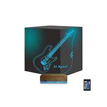 Luvivia Elektro Gitar Müzik Kişiye Özel 3d Lamba - Masa Gece Lambası V1 Şeffaf