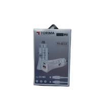 Torıma Cc-903 Pd18w+qc3.0 Beyaz Type-c Arac Sarj A