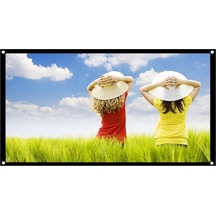 92 İnç 16:9 Taşınabilir Katlanabilir Projeksiyon Perdesi - Elastan Fiber Malzeme, Kolay Kurulum