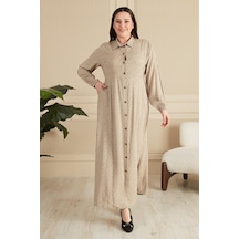 Kadin Buyuk Beden Çıtır Desen Yazlik Tesettur Elbise 001