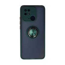 Xiaomi Poco C40 Uyumlu Kılıf Montreal Yüzüklü Silikon Kapak - Yeşil
