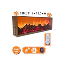 Dekoratif Elektrikli Yapay Şömine - 120x31.5x16.5 Cm - Farklı Renk Modları,kumandalı, Bluetooth Ses
