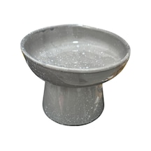 Eğimli Yüksek Seramik Mama Ve Su Kabı Ergonomik Kedi Köpek Mama Kabı 14 Cm Yükseklik, 13 Cm Genişlik Sağlıklı, Dayanıklı, Kolay Temizlenebilir Boyun Ve Omurga Dostu Gri