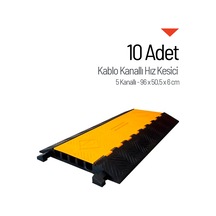 10'lu Kablo Kanallı Hız Kesici Seti 5 Kanallı, Yol Kasisi 90 X 50,5 X 5,5 Cm-3657