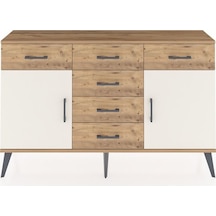 Arges Konsol 2 Raflı 6 Çekmeceli 2 Kapaklı 132x30x83 Çam-aytaşı/çam Aytaşı/çam