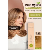 Renna Amonyaksız Bitkisel Yıpranmış Saçlar İçin Saç Boyası 8-73 Açık Karamel 60ml