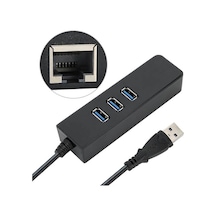 3 Port Usb 3.0 Hub Çoklayıcı Usb Gigabit Ethernet Rj45 1000Mbps