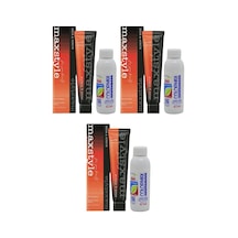 Maxstyle Sps781 Argan Ve Keratin 2025/07.34 Karamel 60 Ml 3 Adet Saç Boyası + 3 Adet 90 Ml Oksidan Set