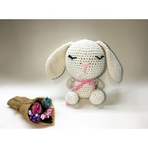 Amigurumi Beyaz Tavşan Sağlıklı Oyuncak El Örgüsü