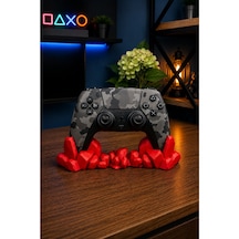 Veriqo 3d Ps5 Uyumlu Gamepad Standı Kristal Tasarımlı Oyun Kolu Tutucu Masaüstü Controller Standı Kırmızı