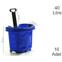 40 Litre 2 Tekerlekli Plastik Alışveriş El Sepeti Mavi 10 Adet / En:51 Boy:35 Yükseklik:42 Cm