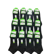Qulat Leroni Plus Erkek Bambu Dikişsiz Patik Çorap 12 Li Paket Siyah 40-44