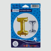 Gümüş - 966 - Renkli 40x100 Harfli - Nazblsmm - Folyo Balon