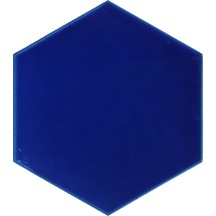 Armada Çini 15x17 Cm Düz Kobalt Altıgen Çini Karo Seramik