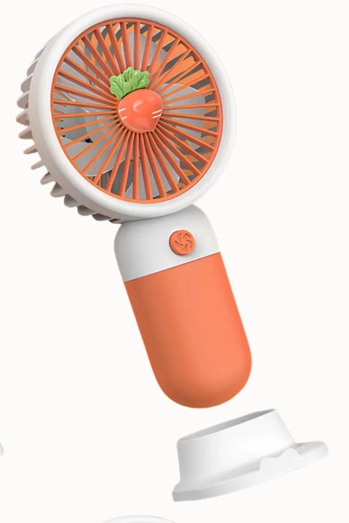 Meyve Figürlü Mini Fan Şarjlı El Vantilatörü Taşınabilir Soğutucu Turuncu