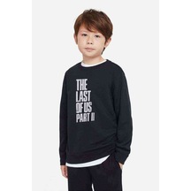 Tshirthane The Last Of Us Part 2 Baskılı Unisex Çocuk Siyah Sweatshirt (528563862) Siyah