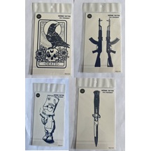 Mücadele 4 Adet Birden3 Hafta Kalıcı Geçici Yapıştırma Dövme 18x11 Cm