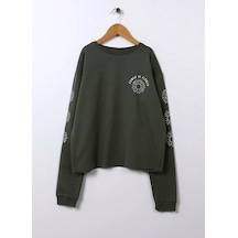 Kız Çocuk Crop Model Sweatshirt Cotton