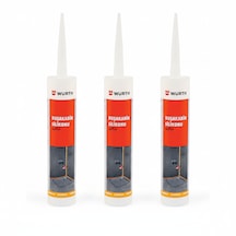 Würth Duşakabin Silikonu Şeffaf Su Geçirmez Ve Sızdırmaz 310 Ml 3 Adet Şeffaf