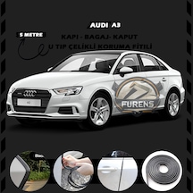 Audi A3 Oto Araç Kapı Koruma Fitili 5 Metre Parlak Siyah Renk