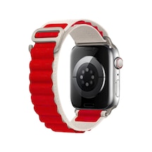 E2m Apple Uyumlu  Watch 38-40-41mm Krd-26 Alpıne Çift Renkli Kırmızı Kordon