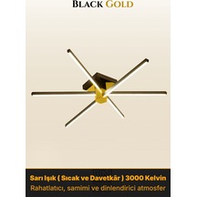Nova 6 Gold Led Tavan Avize Kumandalı Dim Edilebilir Aşağı Işık Sarı Işık