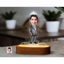 Bk Gift Kişiye Özel Mühendis Karikatürlü Dekoratif 3d Biblo Led Işıklı Gece Lambası-1, Arkadaşa Hediye Kobitmeyen138323 Bk Gift