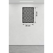 Geometrik Yıldız Geçme Ahşap Duvar Tablosu - 25x35 Cm Lazer Kesim Selçuklu Motifi