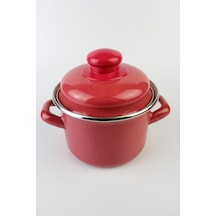 Lüks Emaye Mini Tencere 12cm 900ml Kırmızı