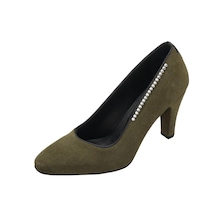 Costo Shoes 40-41-42-43-44 Numara Ays7986 Haki Süet Deri Topuklu Özel Seri Kadın Stiletto Haki