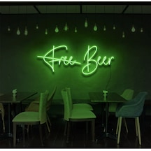 Free Beer Yazılı Neon Tabela Yeşil