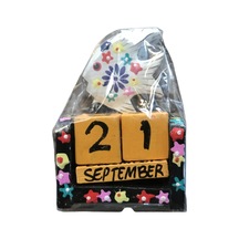 Dekoratif Afrika Masaüstü Takvim Baykuş Ahşap