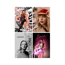 Taylor Swift Büyük 2 No Kartpostal 10cm 15cm Desenli 4'lü Kartpostal Seti