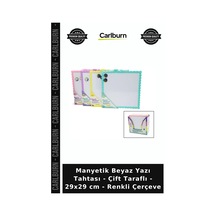 Özel Üretim Ofis Ve Okul Manyetik Beyaz Yazı Tahtası - Çift Taraflı - 29x29 Cm - Renkli Çerçeve Diğer