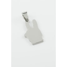 Flzdgnkr Zafer İşareti Çelik Kolye Ucu 2,8 Cm-gümüş Rengi Çok renkli