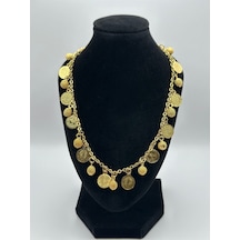 Arnes Jewelry Çelik Dorika Toplu Pullu Kolye Gold