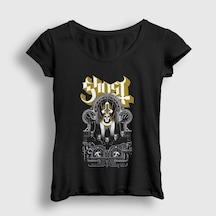 Presmono Kadın Kingdom Ghost T-shirt Siyah