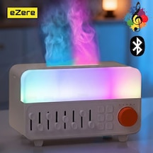 Ezere A14 Bluetooth Hoparlörlü Alev Efektli 8 Sesli Renkli Alev Görünümlü Aromaterapi Difüzörü Ultrasonik Hava Nemlendici