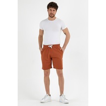 Polostate Erkek Golf Nakışlı 2 Iplik Şort Taba