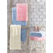 Cotton Box Emboss Bebek Battaniyesi Mavi 100 X 120 Cm Mavi