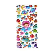 Sticker Kabartmalı Stiker Defter, Planlayıcı Etiket Limlra-031 - 17x9 Cm - Astranot Kız Uzay