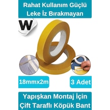 Kolay Kullanım İz Bırakmayan Su Sızdırmaz Yapışkan Montaj İçin Çift Taraflı Köpük Bant 2 Mt 3 Adet