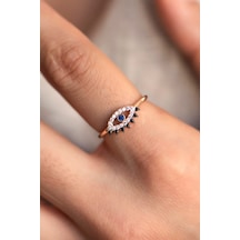 Mavi Taşlı Göz Kirpik Yüzük