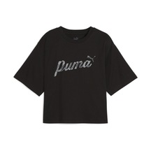 Puma Blossom Short Graphic Tee Kadın T-Shirt-Siyah