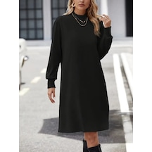 Stilaura Kadın Uzun Kollu Balıkçı Yaka Kısa Şardonlu Dalgıç Elbise Siyah Stilaura Kadın Uzun Kollu Balıkçı Yaka Kısa Şardonlu Dalgıç Elbise Siyah