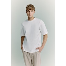 Defacto Kırışmaz Oversize Bisiklet Yaka Basic Kısa Kollu Tişört B6494ax26auwt34 Beyaz-wt34