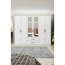 Metalia Gm 033 Delüx 6 Kapılı 2 Çekmeceli Aynalı Gardrop Dolap