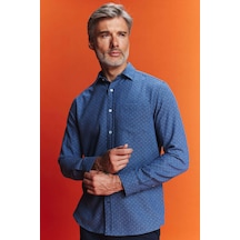 Defacto Regular Fit Dokulu Cep Detaylı Uzun Kollu Gömlek B1872ax23aunv261 Lacivert
