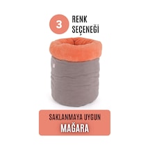 Tr Modern Kedi Ve Köpek Mağara Yatağı, 80x60x3 Cm, Sakinleştirici Ve Konforlu, Serin Mat Kılıfı İle Şeftali