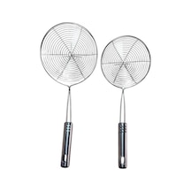 Kitchen Design Lab Metal Saplı Kevgir Seti, 18-16 Cm Çap, 2'li Set, Gri Çok Renkli